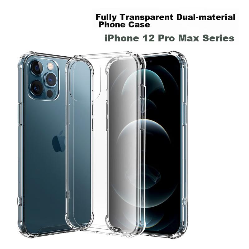 IPhone 12 Pro Max Case, Shockproof Protective Cover, 6.7-Inch Full Coverage Soft with Air Cushion, Dual Material Anti-Drop, High Transparency