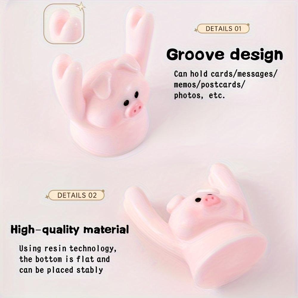 Animal Note Holders - Panda, Pig, Dog, Cat, Frog, Bear Designs with Raised Hands, for Desk & Car Decor - Ideal Thanksgiving Gift