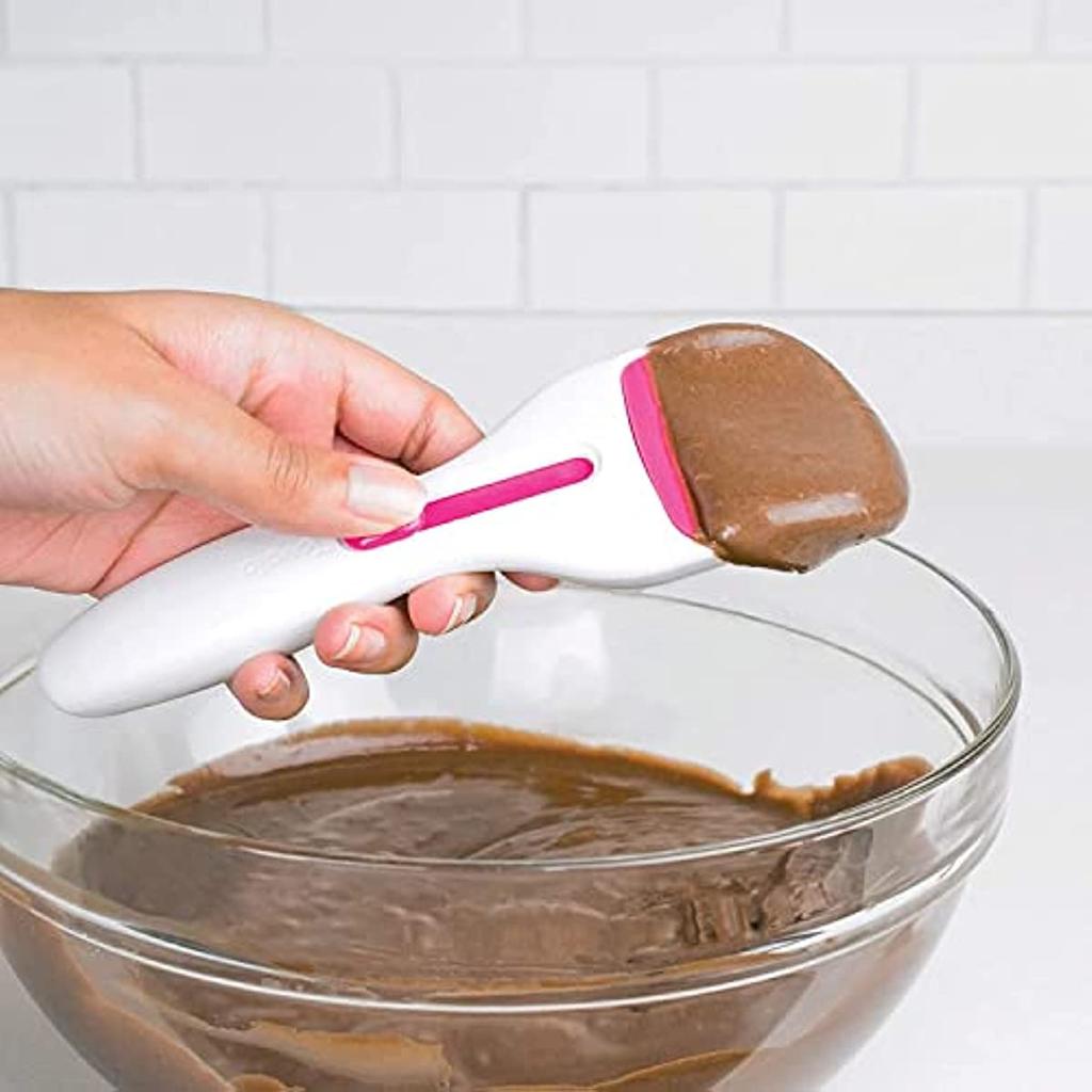 1pc BPA-Free Cupcake Scoop - Measuring Batter Dispenser with Pink Accents, Dishwasher Safe, Drip-Free Baking for Clean Counters, Perfect for Baking