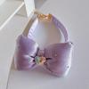Double Layer Pearl Bowknot Pet Collar With Love Pendant For Cats And Dogs