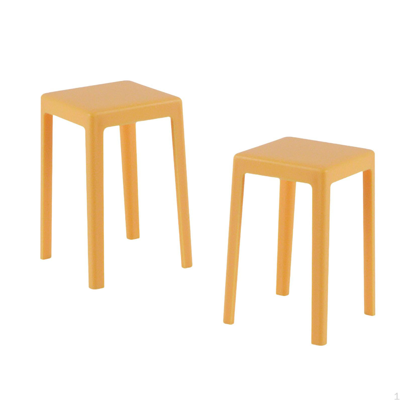

Мини-стул для кукольного домика, 2 шт., высокий табурет 1:6 фотореквизитов. Мебель для своими руками жёлтый