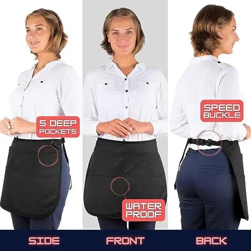 Beauty Salon Apron With Pockets Woman Man Barber Professional Hairdresser Apron Material Barber Hair Stylist Barista Accessories