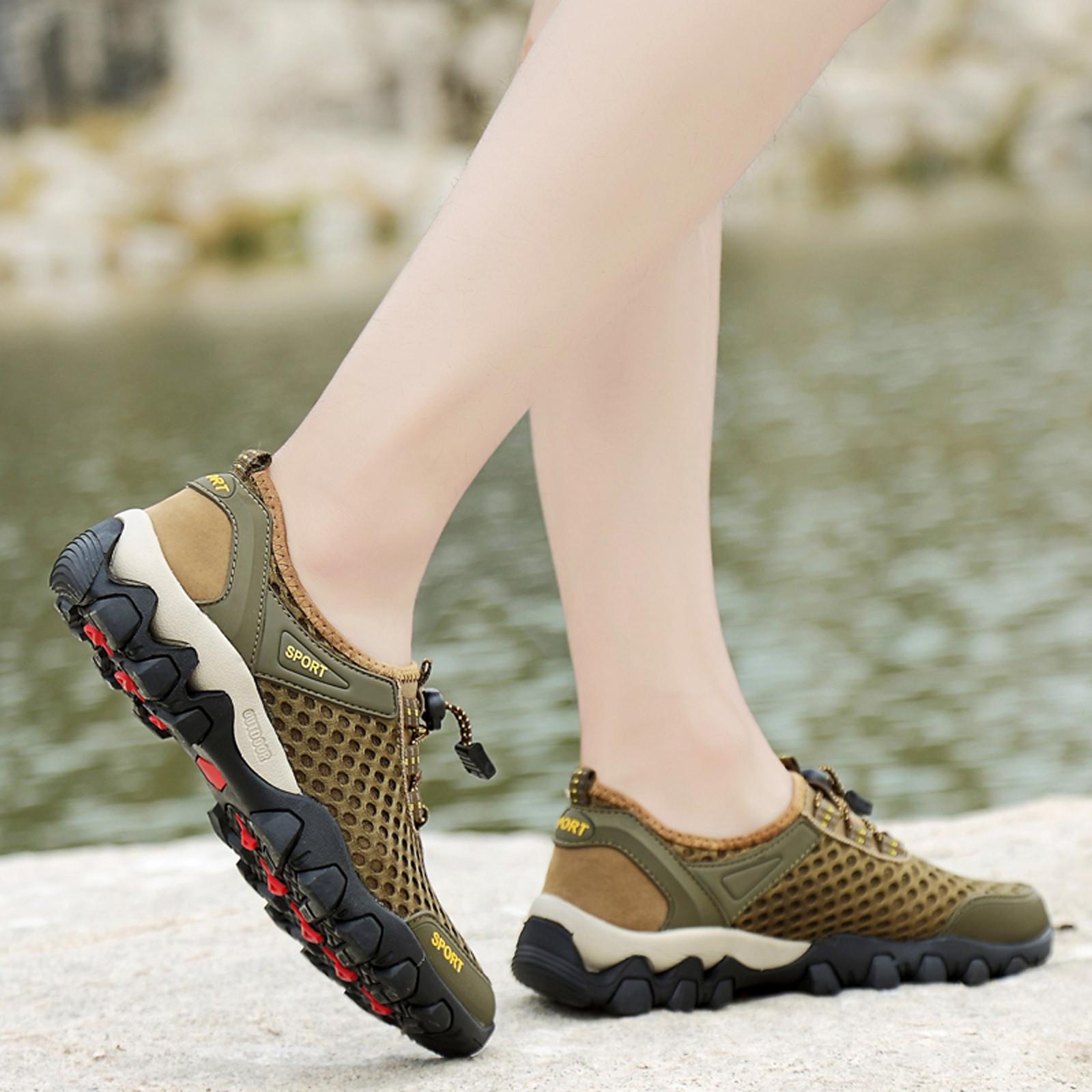 

(СУ)Чоловіче дихаюче повсякденне спортивне взуття для піших прогулянок із сітчастої тканини 44 хакі