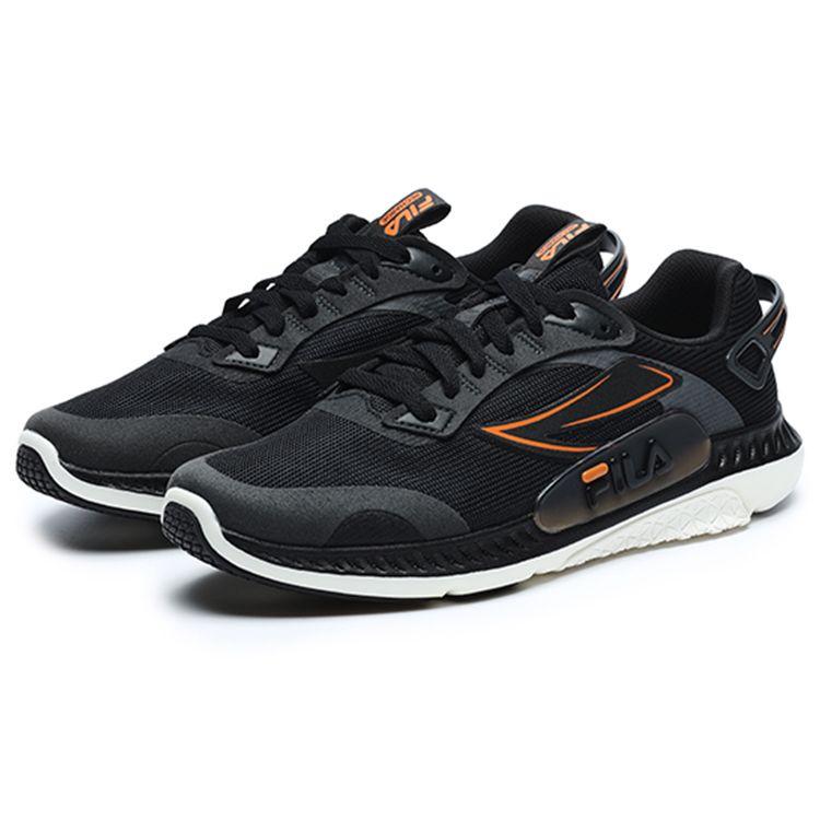 Fila Recharge Cushioning Comfortable Fabric Shock Absorption Durable Low-Top Running Shoes Men Sneaker Black A12M222125FBK