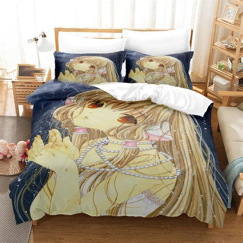 

Durable Trendy comforter 3D Printed Anime Chobits New Chi Sets Girls bed supplies Comforter (quilt)-EU Single(135*200cm)3pcs