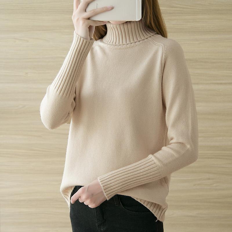 Autumn and Winter Korean Version of The Thick Turtleneck Sweater Loose Korean Version of The Pullover Sweater Bottoming Shirt Fashion Slim Top
