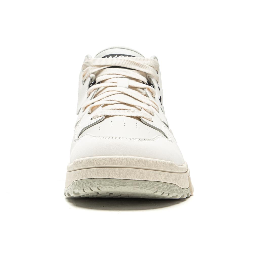 Li Ning Wave MID FLEECE Thermal Slip Resistant Mid top Skateboard Shoes Unisex White AGCV381-1