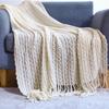Nordic Knitted Tassel Sofa Blanket - Wool Throw for Bed, Nap, Air Conditioning, and Sofa Cover.
