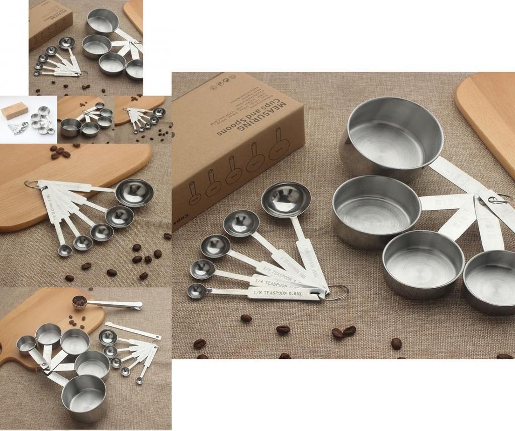 Stainless Versatile Steel Measuring Cups And Spoons Set For Baking Coffee And Sweet Treats