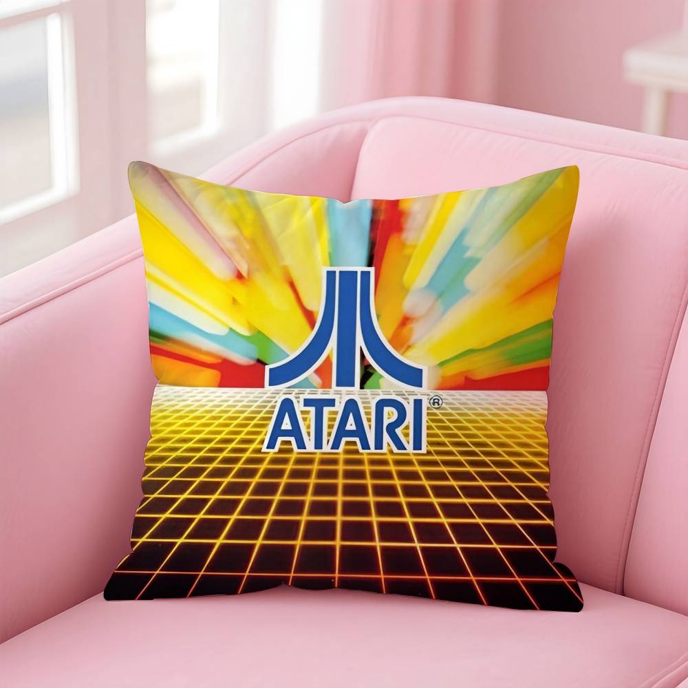 Hot AAtaris Game Logo Pillow Case Antidustmite Pillowcase Invisible zipper silky short plush Sofa cushion cover 40x40 cm