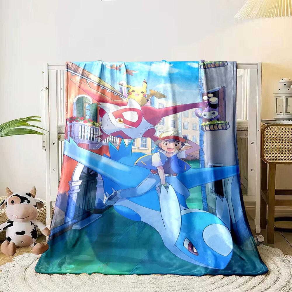 Characters riding flying creatures over a Venetian-inspired canal setting. for all seasons blanket lunch break throw gift 80cm x 120cm