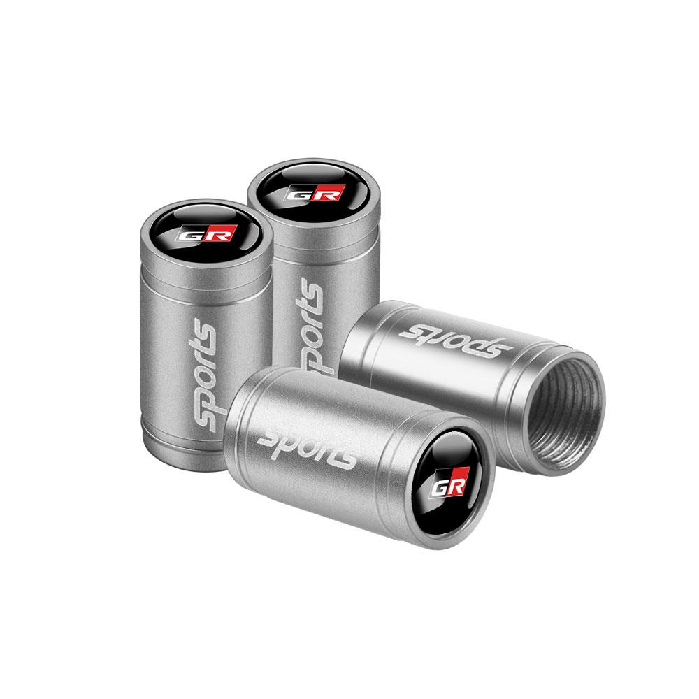 For Toyota 2026 Hot Hub Caps 4Pcs Car Sports Logo Metal Wheel Tire Valve Stem Caps Accessories For Toyota Rav4 Corolla Camry Mir