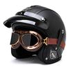 Retro Helmet Electric Motorcycle Leather Helmet Summer Pedal Cruise Motorcycle Harley Men and Women Three Quarter Helmet Half Helmet