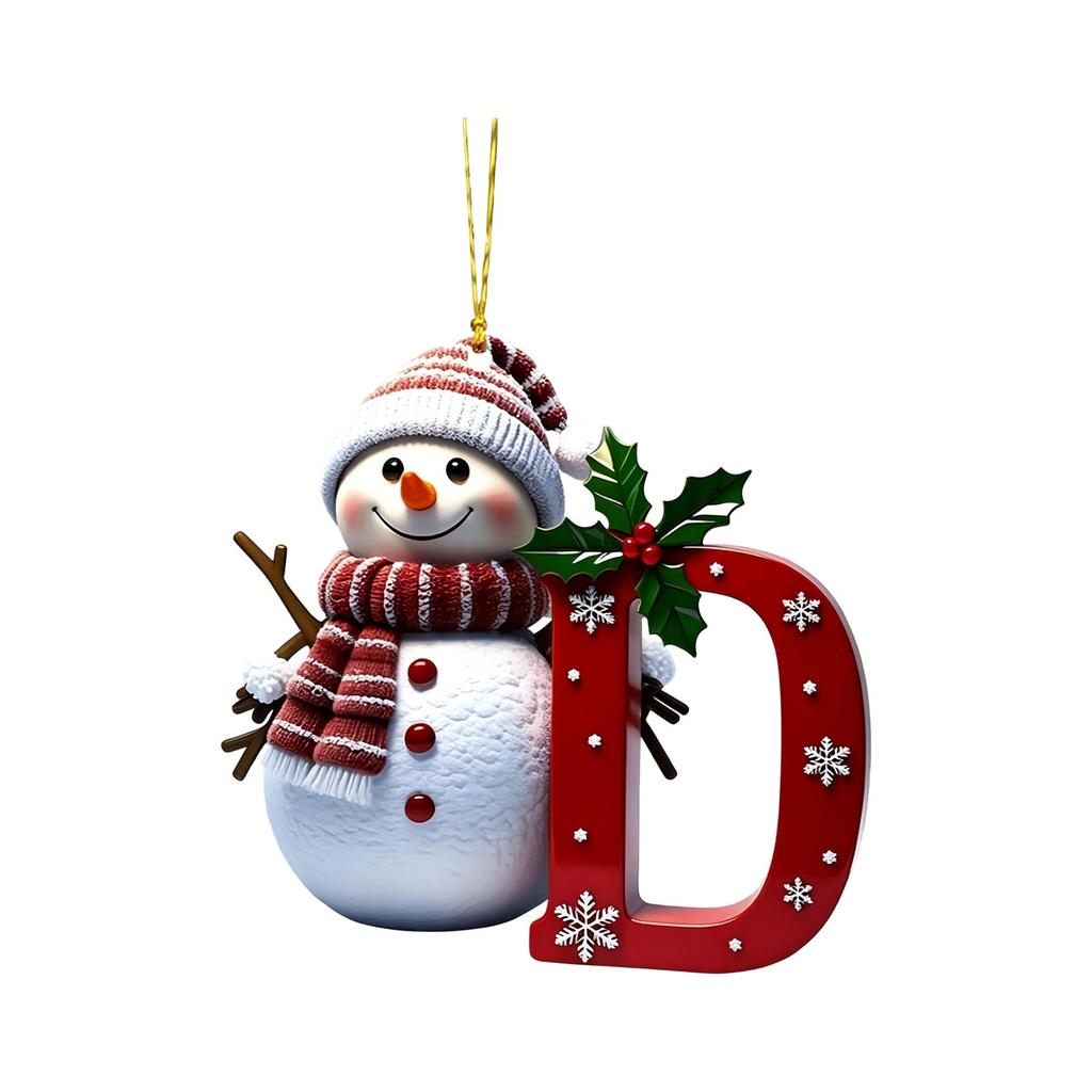 Acrylic Snowman Letter Car Hanging Ornament Christmas Car Decor