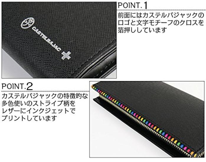 Castelbajac Arch 074615 Round Zipper Long Wallet with Coin Purse, Black