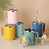 450ml Stainless Steel Mug Vacuum Mug With Handle and Lid Leak-Proof Coffee Cup Thermos For Home Office Milk Cup Water Bottle