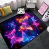 Area Rugs Floor Carpet Mat Neon Colorful Butterfly Pattern Non Slip Print Floor Mat for Living Room Bedroom Kitchen Home Decor