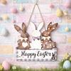 Colorful Easter Door Hanging Decor Reusable Rabbit Door Hanging Wooden Sign Plaque  Photo Props