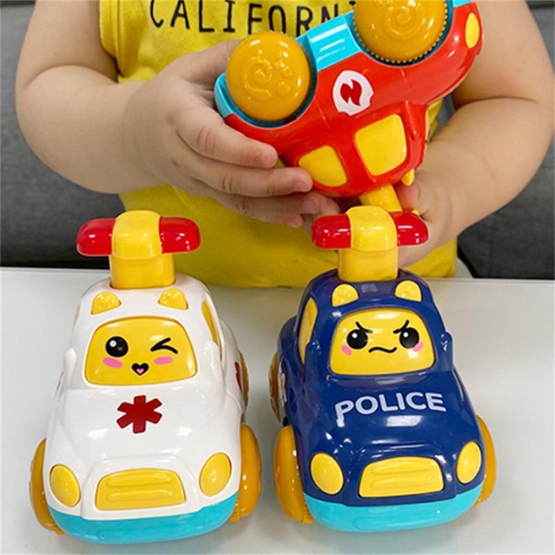 Kinderspielzeugauto-Set Trägheits-Ingenieurfahrzeug Drehauto Babyauto für 1-2-jährige Jungen und Mädchen