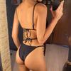 Sexy Halter Pearls Strappy Bikini Female Swimsuit Women Swimwear Two-pieces Bikini set High Cut Bather Bathing Suit Swim