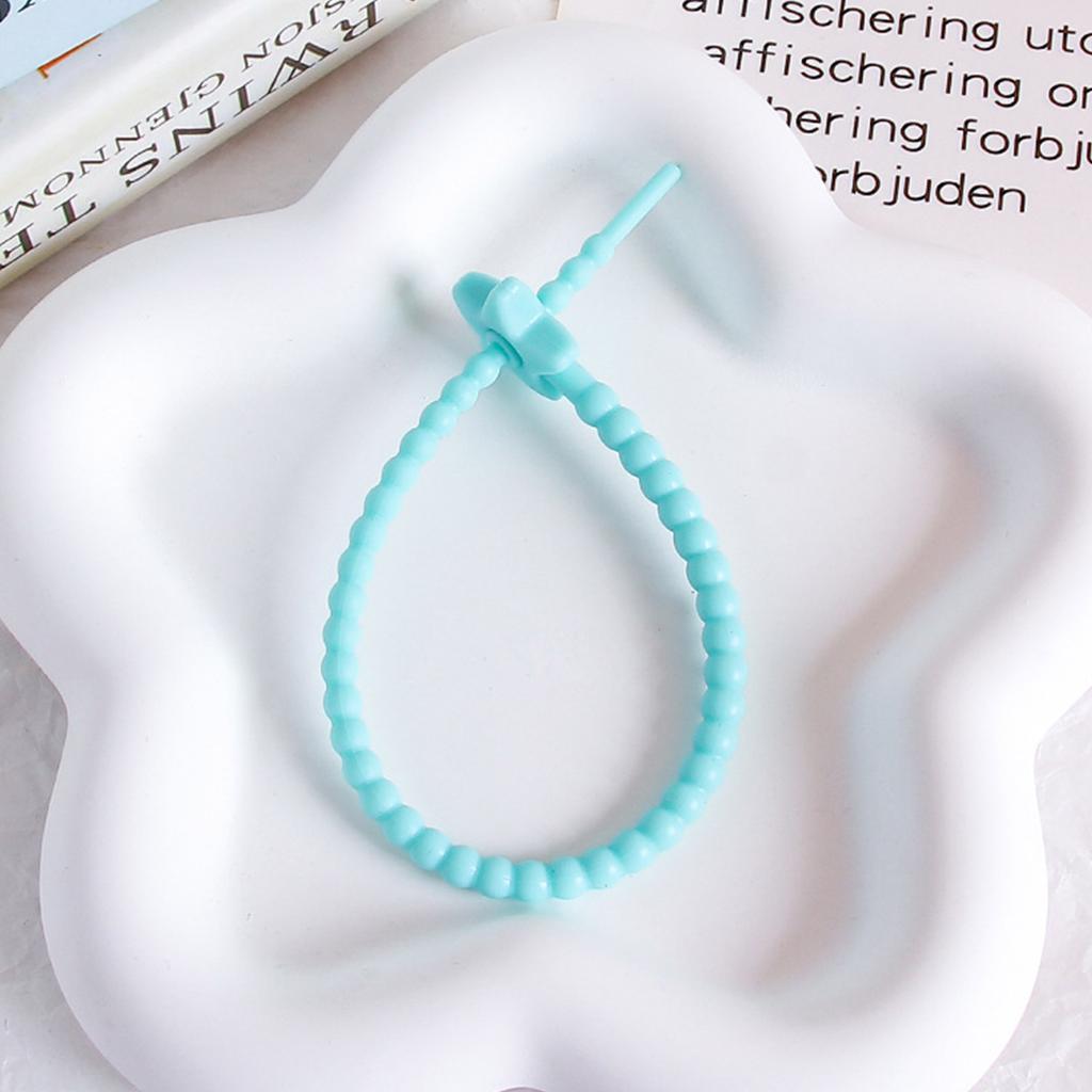 22cm Candy-Colored Stars Silicone Rope Data Line Binding Tape DIY Jewelry Key Chain Accessories Dress Tags Rope