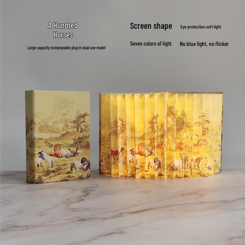 Creative Book Lamp: Mid-Autumn & Spring Festival Cultural Gift with Folding Design