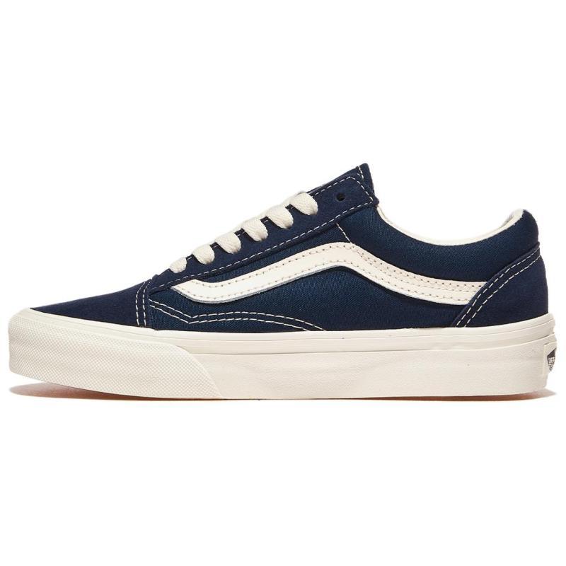 Vans Old Skool Collection Abrasion Resistant Low top Skateboard Shoes Unisex Blue White Sneakers VN000CT8DTQ