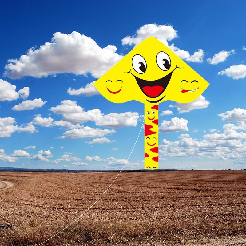 Triangular Cartoon Kite With Curved Edge For Children In Parks And Markets
