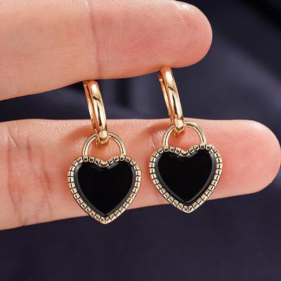 Korean Version of Romantic Oil Heart Earrings Women Qixi Festival Exquisite Fashionable Gifts TikTok Niche Models
