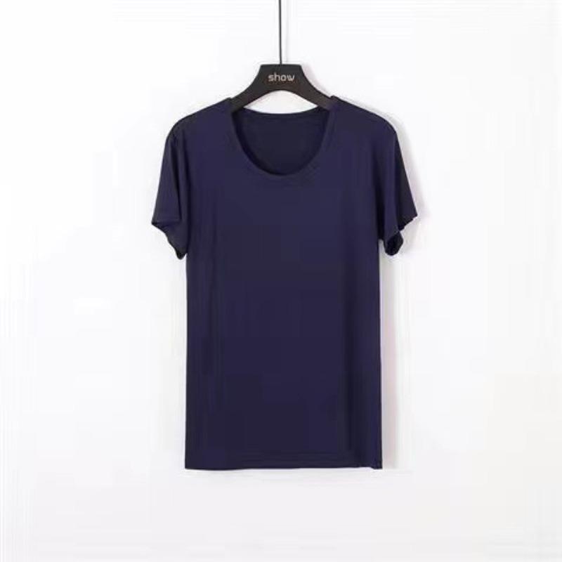 Mens Modal T-Shirt Short Sleeve Loose O-Neck Men T Shirt Bottom Large Size Undershirt Man T Shirt Solid Color for Male Tops Tees