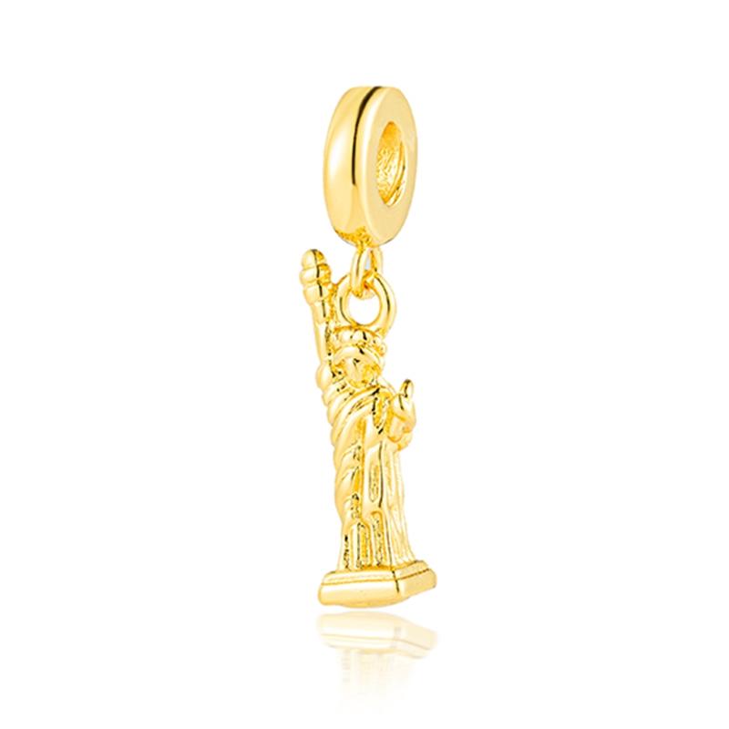 Sparking Gold Plated Charm Beads Pendant Fit Original Snake Copper Bracelet Necklace Beads For Diy Jewelry Women Gift