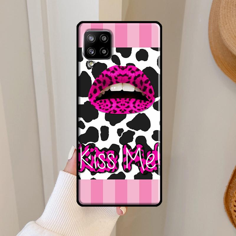 Kiss Me Lips Lipstick Case For Samsung Galaxy A36 A56 A13 A23 A52 A32 A12 A54 A34 A14 A16 A26 A33 A53 A15 A35 A55