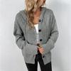 Women Knit Hooded Sweater Coat Single Breasted Thick Cardigan Solid Casual Splice Jumpers Full Sleeve Cardigans