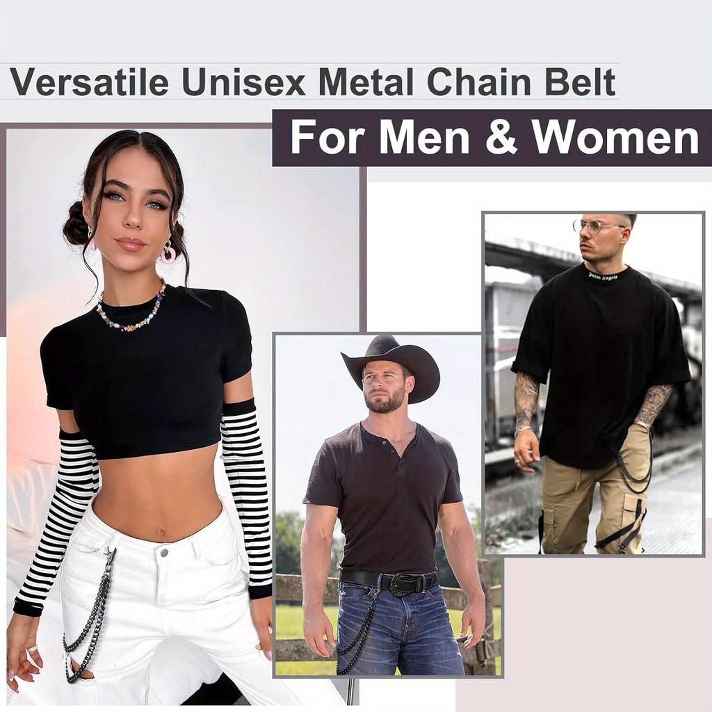 Punk Bag Chain Wallet Chain for Men Women Long Pocket Keychain with Lobster Clasps for Keys Bags