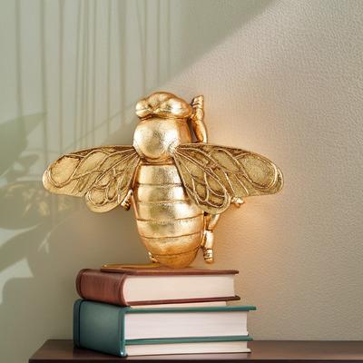 Creative Golden Bees Wall-mounted Crafts Gallery Home Decoration Wall Sculpture, Simulate Insect Ornaments Pendant Resin Statue