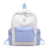 Color Simple Blocked Star Pattern Student Backpack For Girls Daily Use School