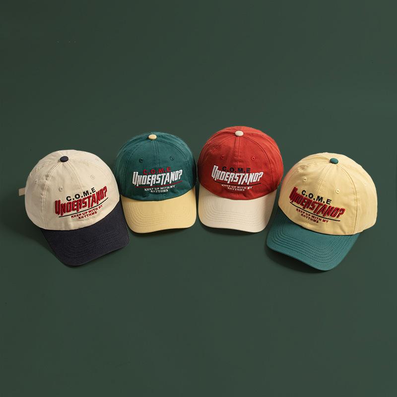 Couple Fashion Contrasting Soft Top Baseball Cap Spring and Summer Korean Style Trendy Brand Letter Embroidered Baseball Cap