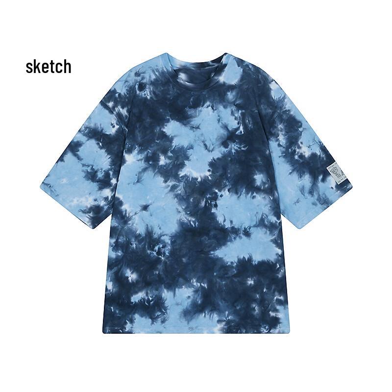 

CROQUIS Men s 2026 Summer H-shaped Oversize Tie-Dye Cotton T-shirt L