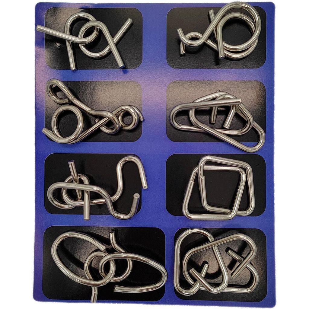 Intelligent Unlocking Ring and Buckle Set: Educational Toy for School Kids - 8-Piece Luban and Kongming Locks