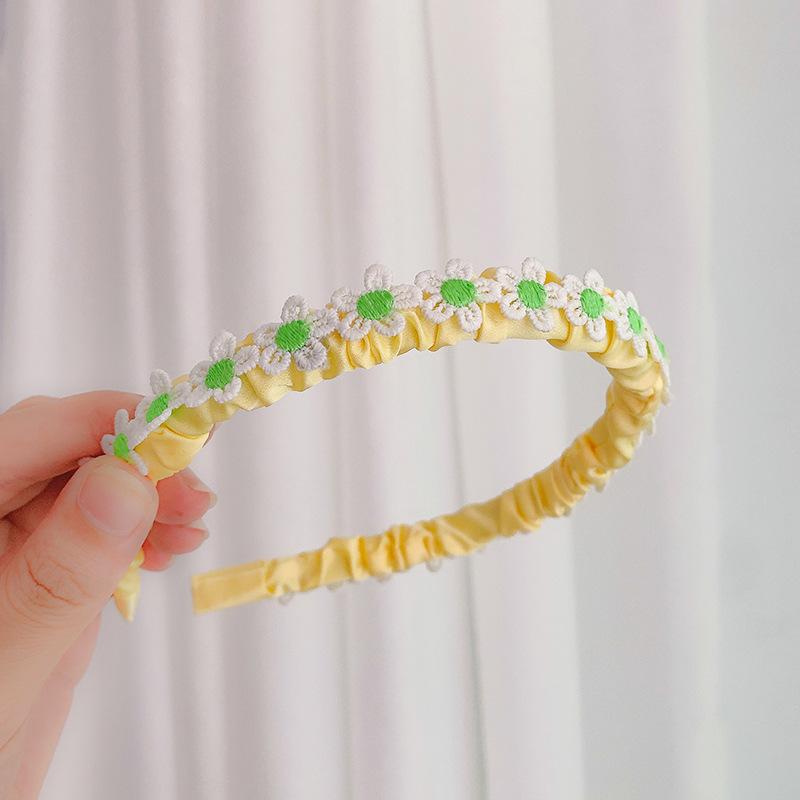 Boho Chic Daisy Girls Headbands Women Solid Embroidery Flower Hair Bands Kids Candy Chrysanthemum Headwear Hair Accessories