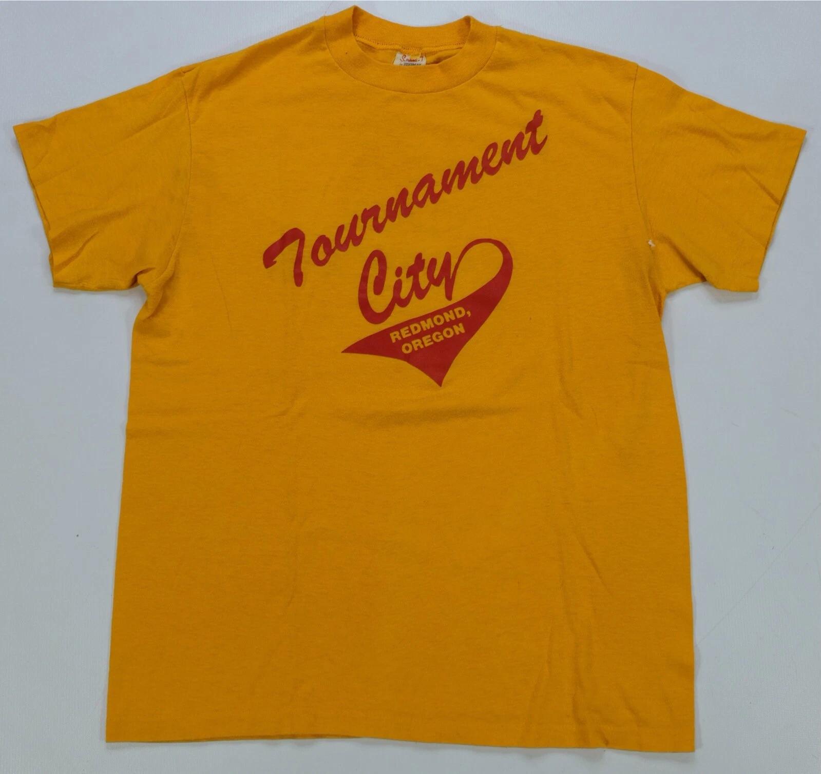 Rare Vintage STEDMAN Tournament City Redmond Oregon ASA Champs T Shirt 70s 80s L 2XL