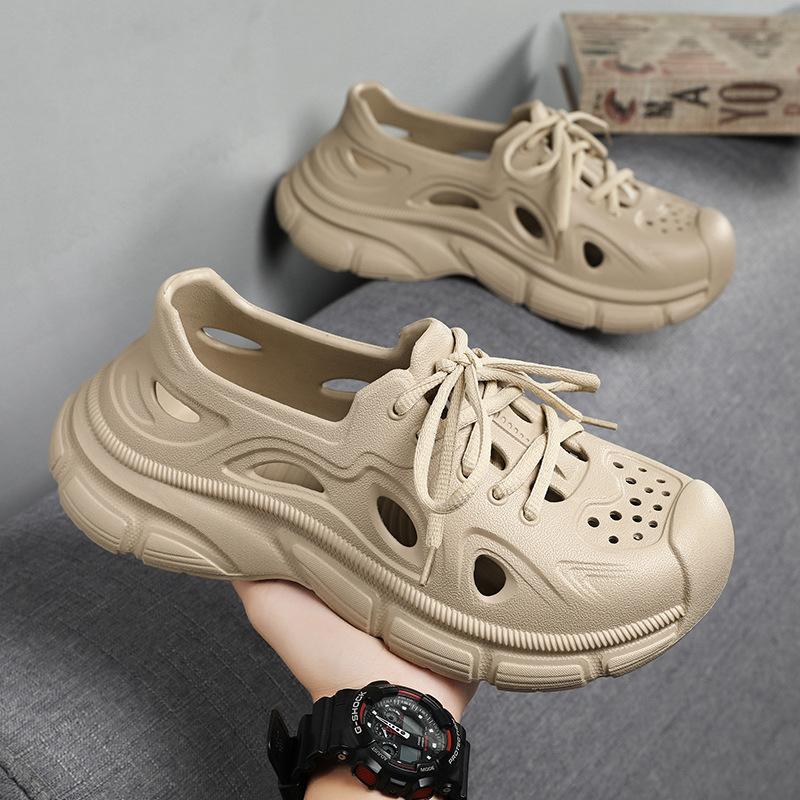 Slippers Men'S Trendy Versatile Paris Hole Shoes Men'S Platform Beach Sports Outdoor Baotou Sandals