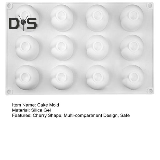 Silikonová dortová forma Vícekomorový design Forma ve tvaru třešně Měkká nepřilnavá forma na pečení do kuchyně