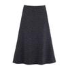 Za Export New Arrival Women's Clothing ZR Fashion Style Fashion All-Match Leopard Flocking a Version Crisp Long Skirt