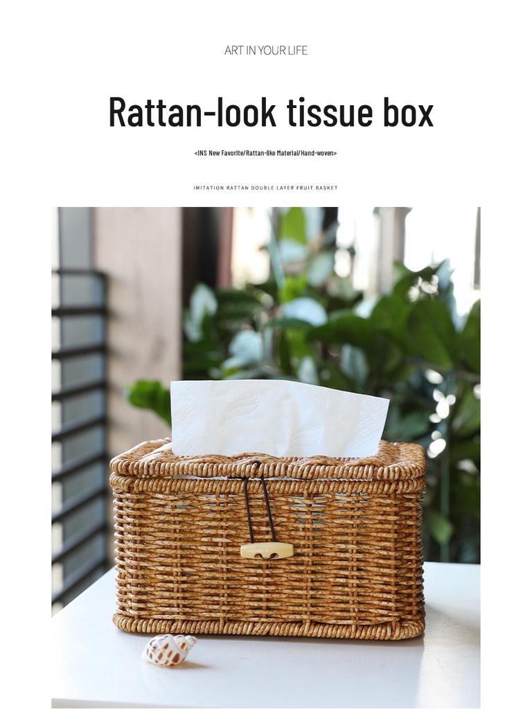 Nordic Style Multifunctional Tissue Box & Remote Control Organizer