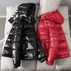 Men Winter Cotton Coat Detachable Hood Long Sleeve Solid Color Quilted Jacket with Pockets Waterproof Warm Outerwear