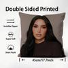 K-Kim Kardashiann Star Cushion Cover Plush Fabric Soft Double-Sided Printed Sofa Warm Winter Home Child Gift Pillow Case