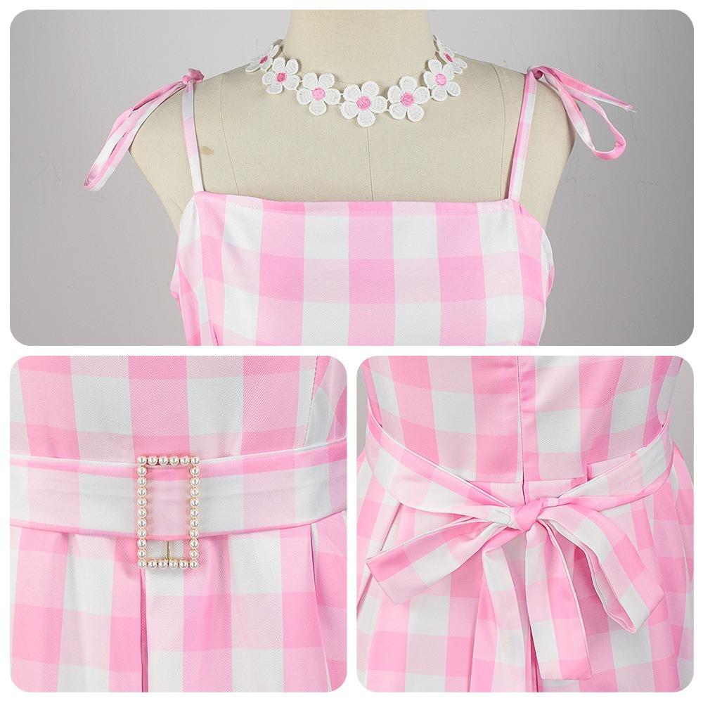 Pinkes Prinzessin Cosplay Kostüm für Damen Margot Bar Bii Kleid Halloween Niedliche Outfits für Damen Rollenspiel