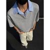 Men's Layered Polo Shirt - Casual Fake Two-Piece Short Sleeve Top