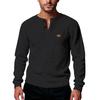 Men's Casual Solid Color Buckle Quick Dry Shoulder  Long Sleeved